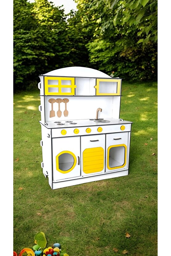 Oyuncak Mutfak, Mutfak Seti Kız Çocuk ve Erkek Çocuk, 6mm Kalın Montessori Mutfak