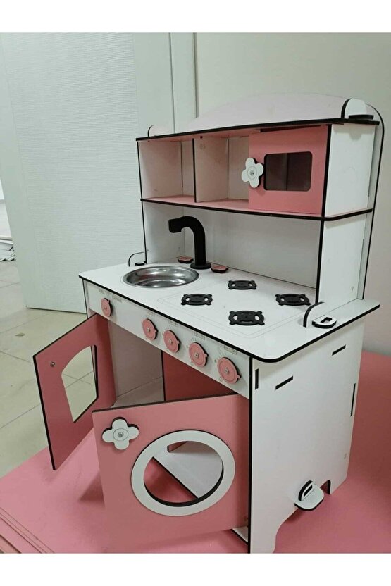 Ahşap Oyuncak Mutfak 6mm Pembe