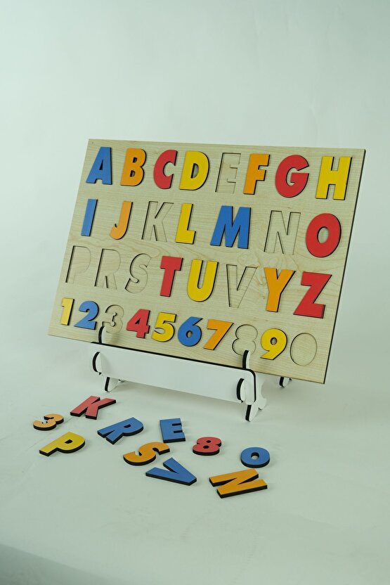 Ahşap Alfabe Ve Sayılar Tak Çıkar (50*35) Cm.