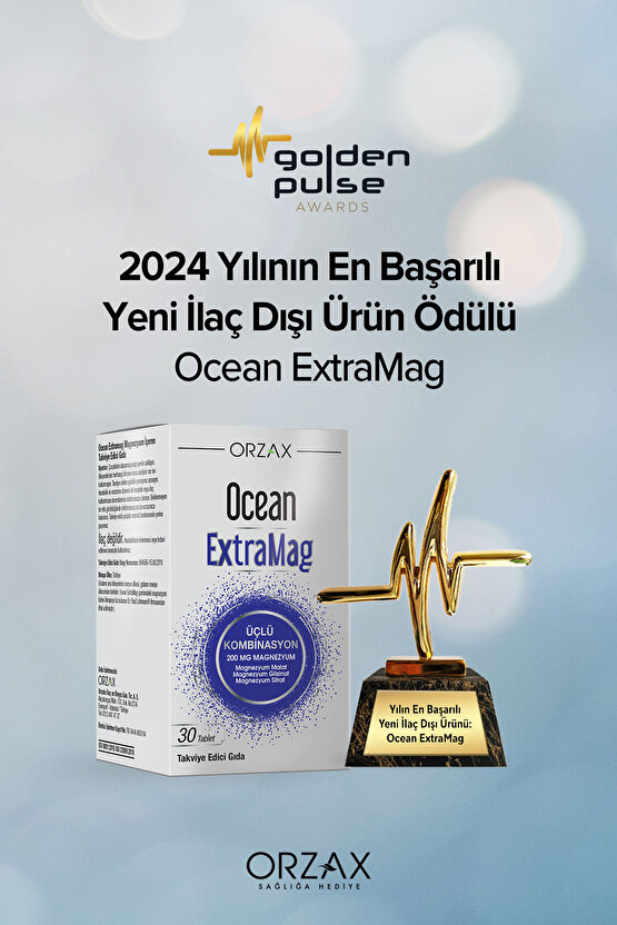 ExtraMag Üçlü Kombinasyon Magnezyum 200 mg Takviye Edici Gıda 30 Tablet
