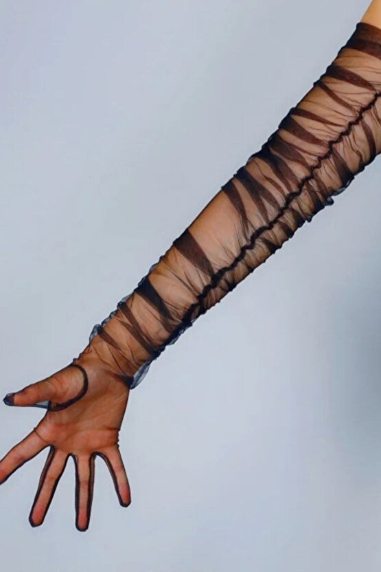 2026 Yeni Sezon Eldiven Kostüm Aksesuarı Siyah Uzun Gelinlik Eldiveni Parti Aksesuarı – Gelin Akses