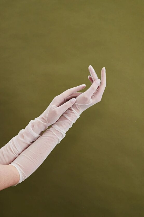 Yeni Sezon Eldiven Beyaz Transparan Tül Gelinlik Eldiveni Kostüm Aksesuarı – Gelin Aksesuarı