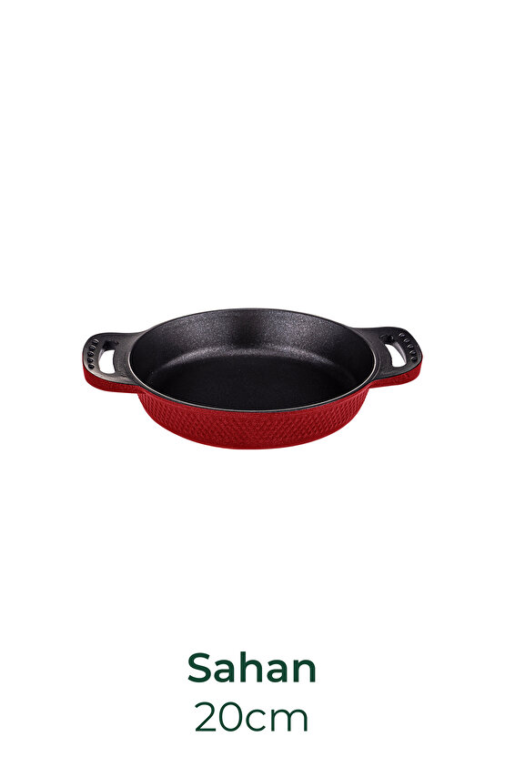 Giza - 8 Parça Granit Tencere Seti Kırmızı