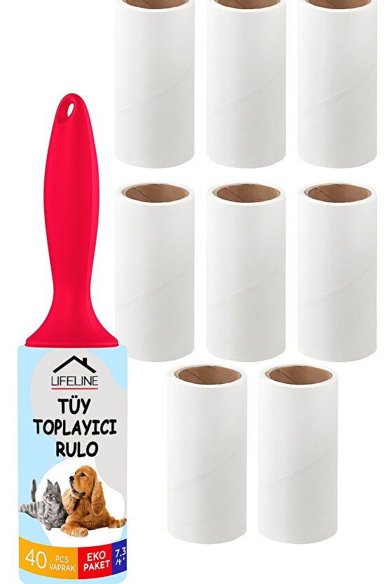 Tüy Toplayıcı Rulo 8 Adet Yedek Rulo Kedi Tüy Toplayıcı Köpek Tüy Toplayıcı Tüy Toplama Rulosu