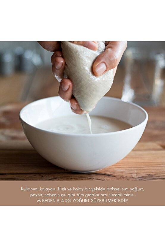 Çok Amaçlı Süzme Kesesi - Süt Bezi - Yoğurt - Peynir - Sebze - Süzme Torbası - (M BEDEN 25X30 CM)