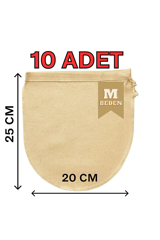 25x30 cm 10 Adet Organik Pamuk Süzme Kesesi Süt Bezi Çok Amaçlı Kese Süt Bezi Yoğurt Peynir