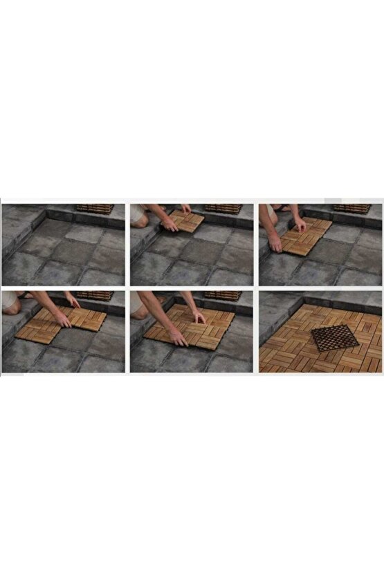 Ahşap Yer Döşemesi Masif Yer Karosu Yapay Çim Gri Huş Akça Ağaç Parke Suya Dayanıklı Karo Karodeck