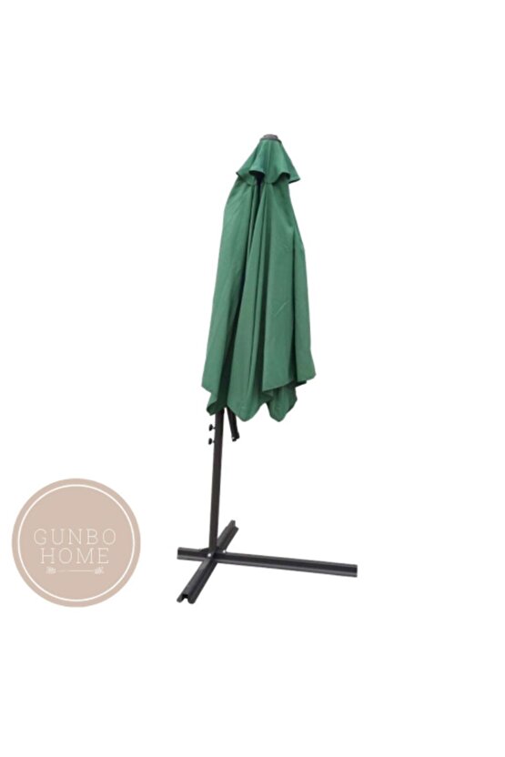 3 Mt Yeşil Şemsiye 50 + Uv Koruma Suya Dayanıklı Bahçe Şemsiyesi Teras Gölgeliği