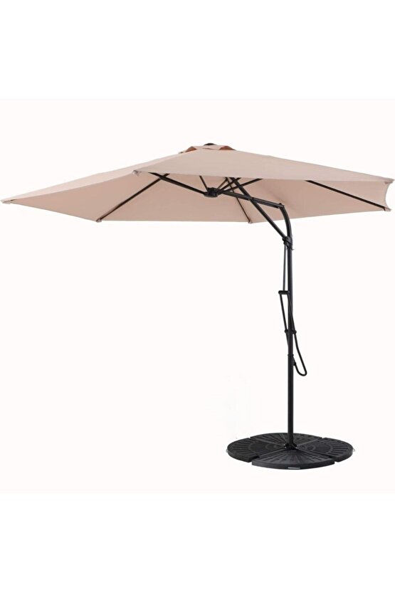 3 m Çapında Bahçe Teras Şemsiyesi Katlanır Gölgelik Profesyonel Balkon Şemsiye