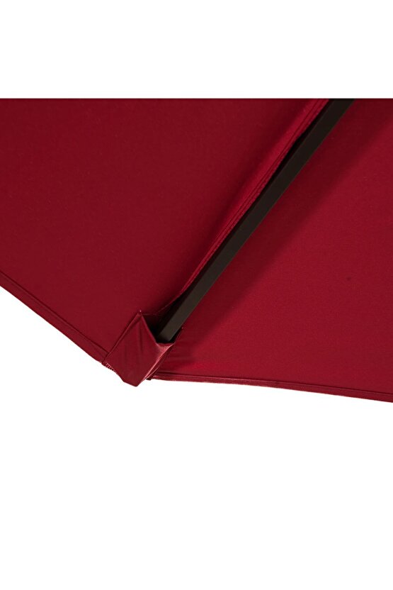 3x3 Bahçe Şemsiyesi Katlanir Bahce Teras Balkon Şemsiyesi Gölgelik Muz Ampul Şemsiye 3 Mt Bordo