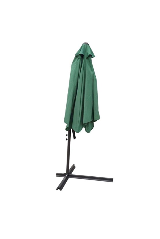 3 Mt Katlanir Bahce Teras Balkon Şemsiyesi Gölgelik Muz Ampul Şemsiye Eğilebilen Sallanır Şemsiye