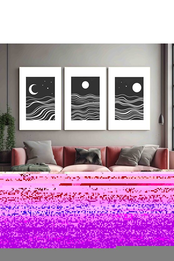 Matisse - Boho - Art Deco - Soyut - Doğa ( 3 lü Çerçevesiz ) Poster - Afiş - Tablo KR2C01180