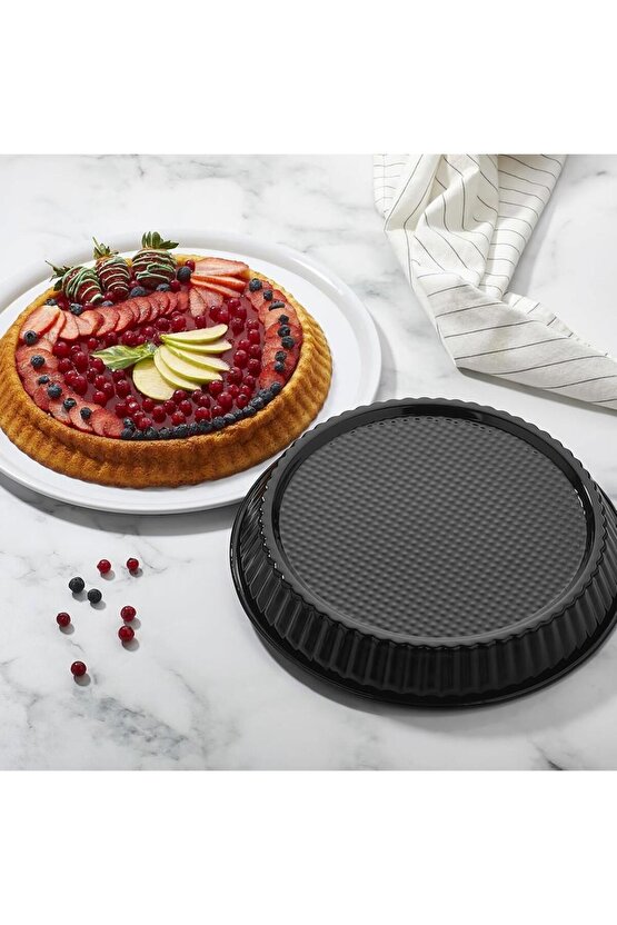 Yanmaz Yapışmaz Emaye Turta Kek Kalıbı 30cm