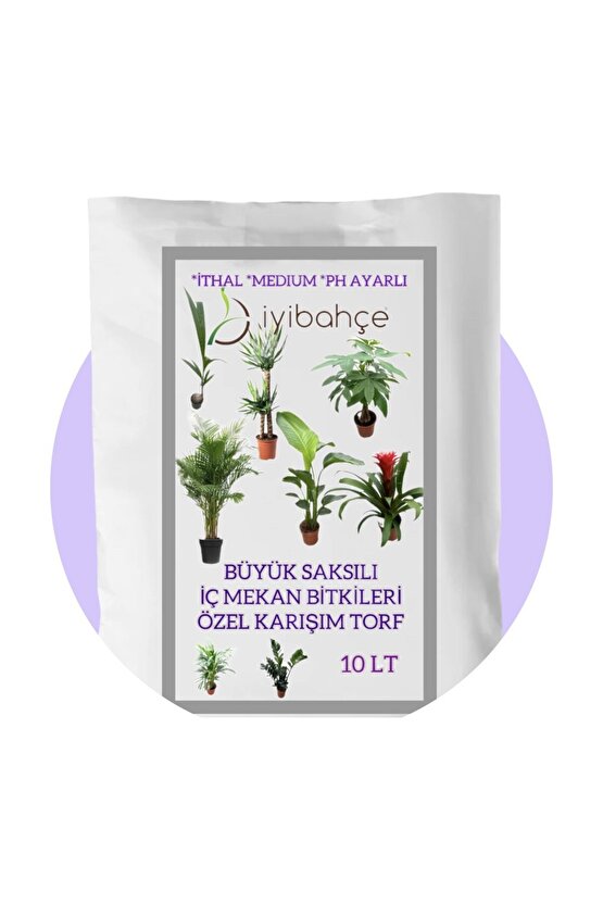 BÜYÜK SAKSILI İÇ MEKAN BİTKİLERİ ÖZEL KARIŞIM TORF 10 LT
