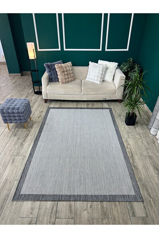 Kolay Temizlenen Yıkanabilir Kaymaz Dokuma Taban Bordürlü Sisal Halı