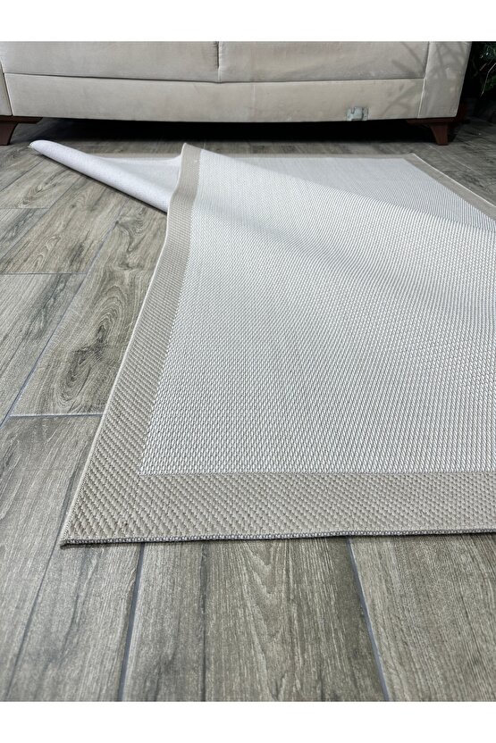 Kolay Temizlenen Yıkanabilir Kaymaz Dokuma Taban Bordürlü Sisal Halı