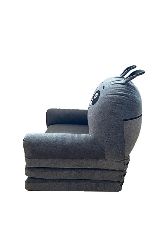 Katlanabilir Bebek-çocuk Koltuğu Sandalye Portatif Yatak Puf Hardal Panda