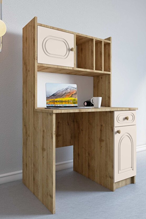 İda Bohem Çalışma Masası Safir Meşe-Vizon Bej