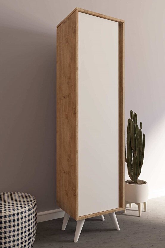 Ella Raflı Vestiyer Meşe-Beyaz