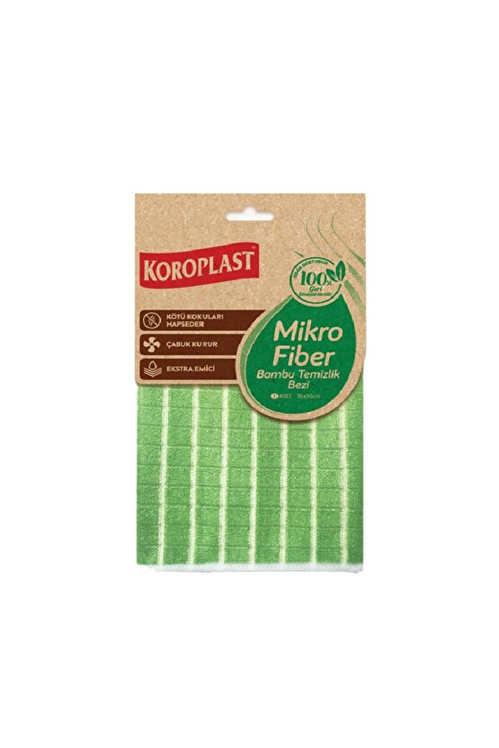 Bambu Özlü Mikrofiber Temizlik Bezi 30 x 30 Cm x 3 Adet