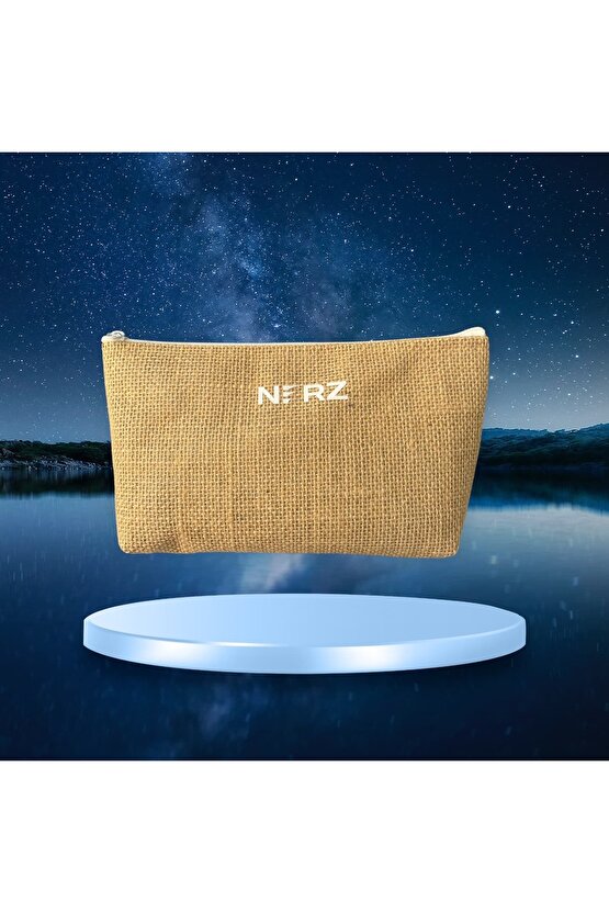 Baskılı Fermuarlı Makyaj Çantası