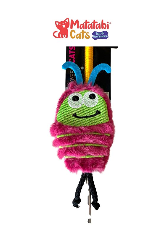 Matatabi Cats BUG Alüminyum saplı kedi oltası(Matatabi,çıngırak ve özel hışırtı içerir.özel kumaş)
