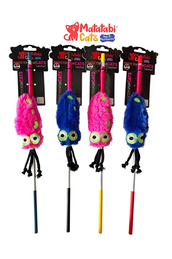 Matatabi Cats KALAMAR Alüminyum sap kedi oltası(Matatabi,çıngırak ve özel hışırtı içerir.özel kumaş)