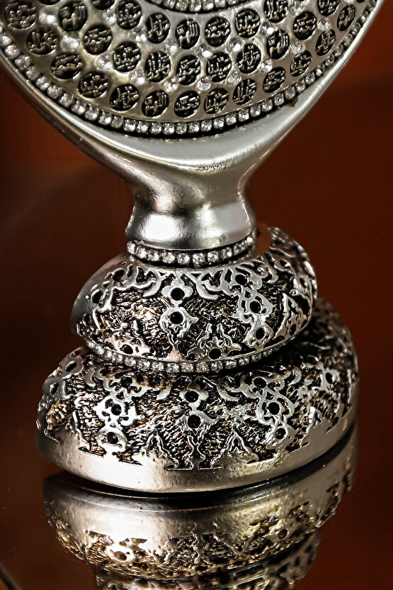 Ofis Biblo Ofis Dekor Hediyelik Lüks Gümüş Lale Allah Muhammed Dekoratif Obje Hediye Aksesuar Seti