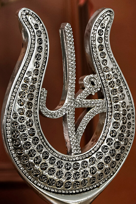 Ofis Biblo Ofis Dekor Hediyelik Lüks Gümüş Lale Allah Muhammed Dekoratif Obje Hediye Aksesuar Seti