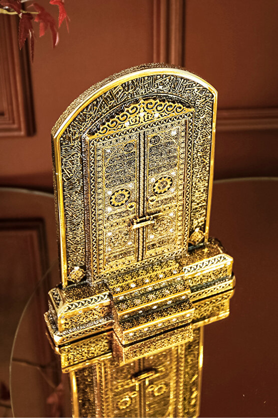 Lüks Hediyelik Dekoratif Obje Gold Dekor Gold Ev Ofis Dekorasyon Kabe Kapısı Ayetel Kürsi Biblo