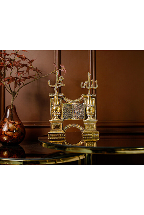 Allah Muhammed Kuran-ı Kerim Biblo Dekoratif Aksesuar Minyatür Obje Lüks Hediyelik Süs