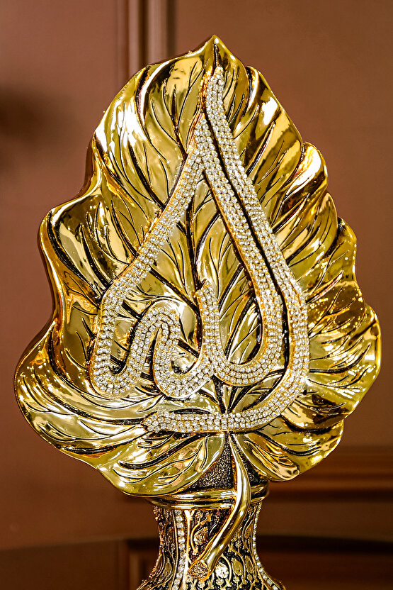 İKİLİ BİBLO SETİ HEDİYE LÜKS OBJE DEKORATİF YAPRAK ALLAH MUHAMMED SÜS