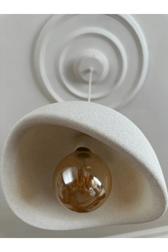 Beton Görünümlü İskandinav &Bohem Tekli Avize (plastik)