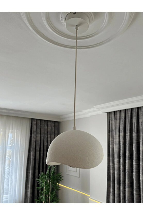 Beton Görünümlü İskandinav &Bohem Tekli Avize (plastik)