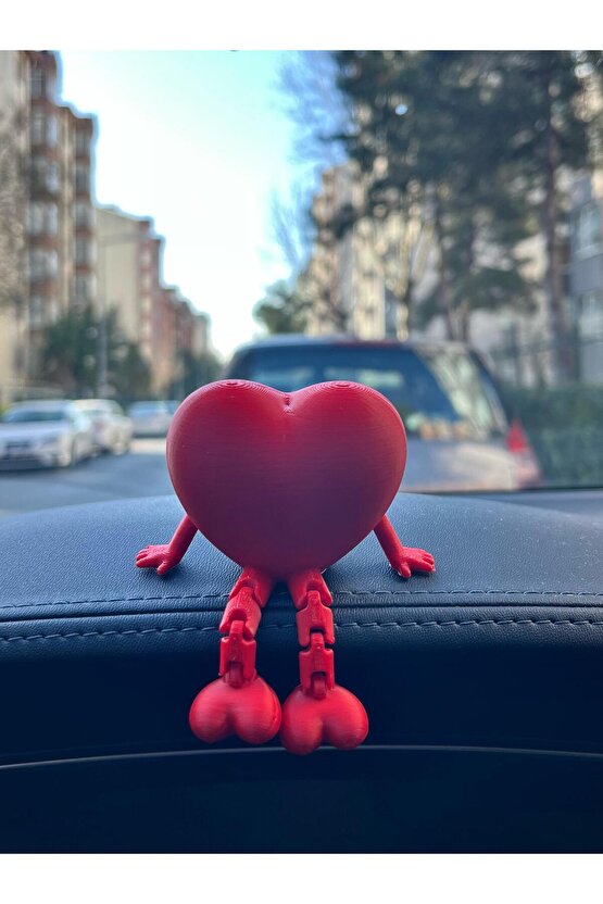Sevimli Kalp Ayaklı Torpido Süsü Kalp Araba Süsü - Araç İçi Aksesuar Sevimli Kalp - Oto Aksesuarı