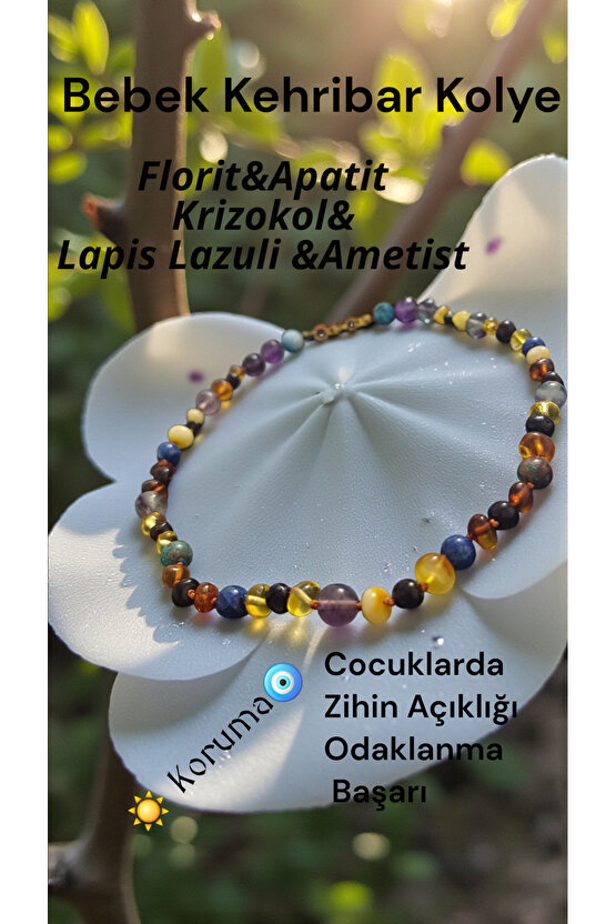 Bebek Kehribar Kolye Bebek Cocuk Koruma Zihi Açıklığı Odaklanma Başarı