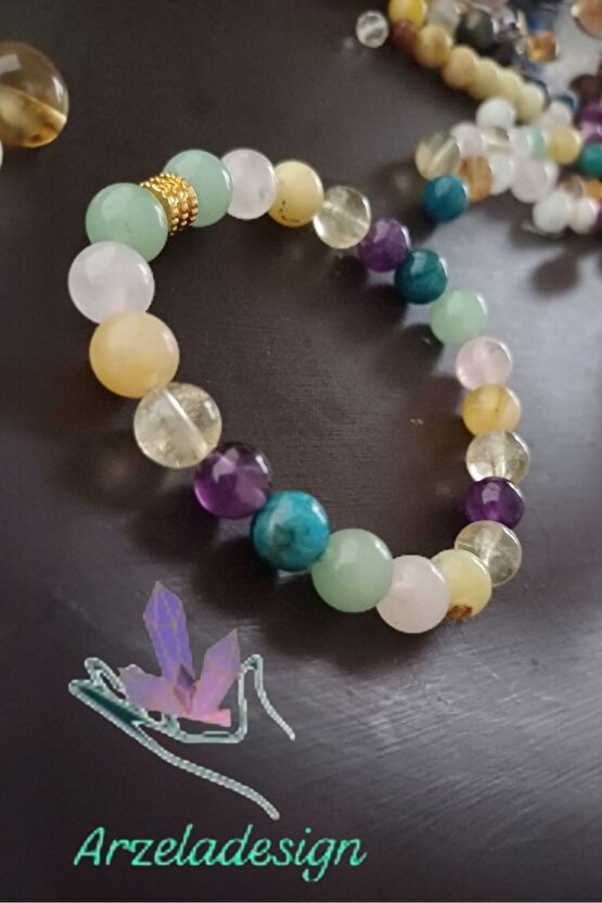 Doğal Taş Çakra Dengeleyen Koruma Bilekligi 8mm