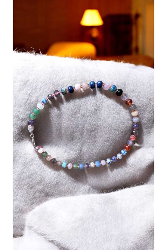 Doğal Taş Fasetli Kristal Kolye