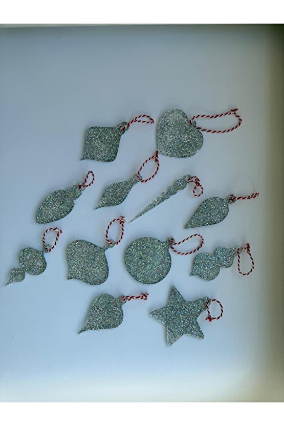 12 Adet epoksi yılbaşı ağacı süsleri