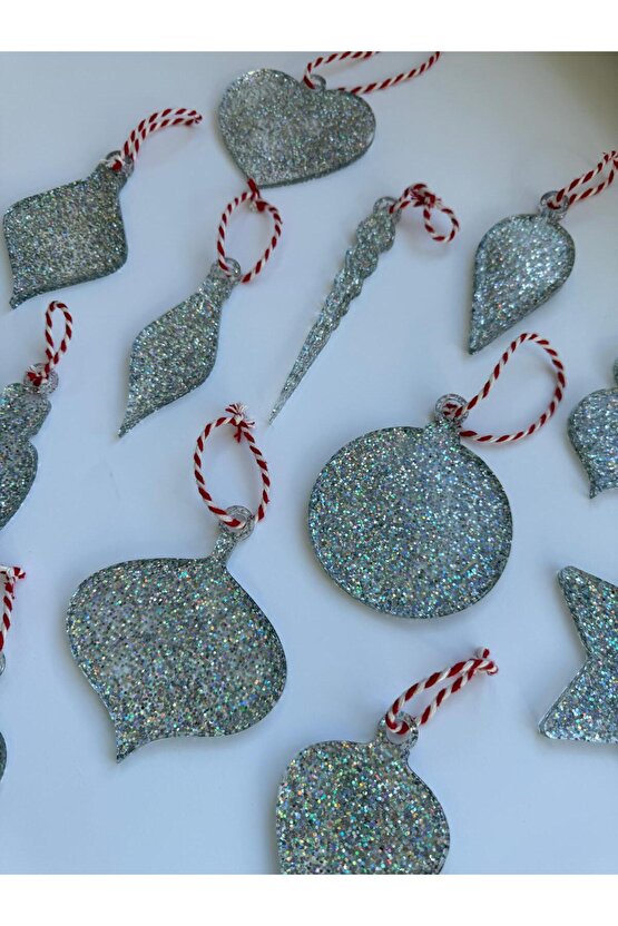 12 Adet epoksi yılbaşı ağacı süsleri