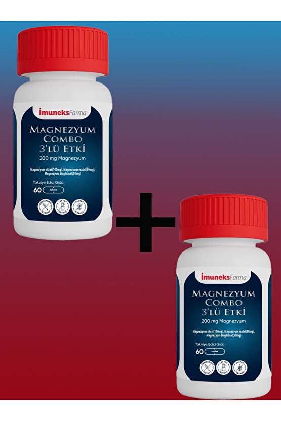 İmuneks Magnezyum Combo 3lü Etki 60 Tablet X2