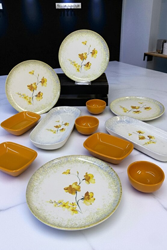 Hercai 12 Parça 4 Kişilik Kahvaltı Takımı  Kahvaltılık Sunum Seti