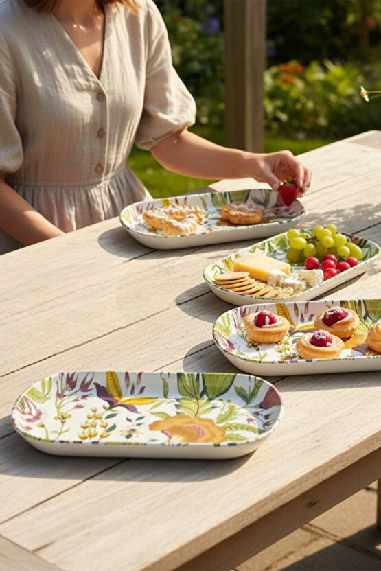 Pateh Noyan Kayık Salata Tabağı 26cm 4 Adet