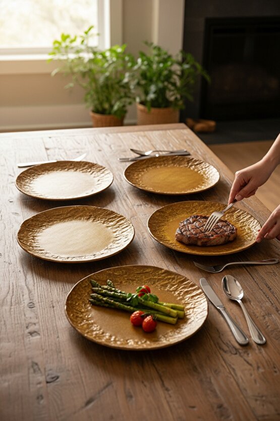 Wood Savana 25 cm Porselen Servis Tabağı 6 Adet