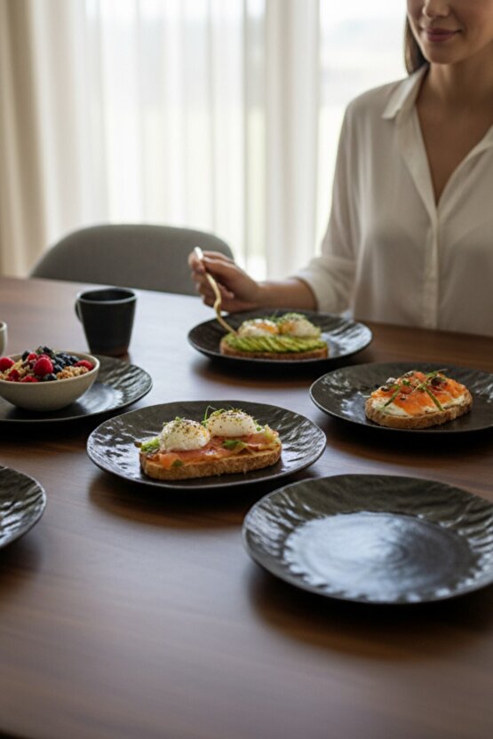 Wood Glam 25 cm Porselen Servis Tabağı 6 Adet