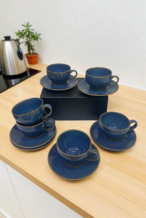 12 Parça 6 Kişilik Porselen Çay-Kahve-Cappucino Fincan Seti