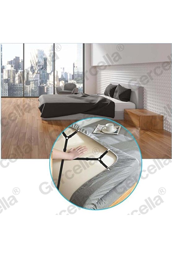 ELASTİK ÜÇGEN ÇARŞAF VE KILIF GERDİRİCİSİ VE ÇARŞAF TUTUCUSU UZUN TİP SİYAH