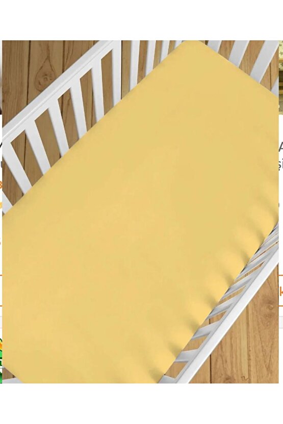 %100 NATÜREL COTTON 100x150 cm LASTİKSİZ  SARI BEBE ÇARŞAFI BED SHEET FOR BABY