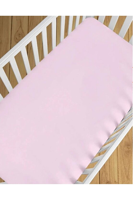 %100 NATÜREL COTTON 100x150 cm LASTİKSİZ  PEMBE  BEBE ÇARŞAFI BED SHEET FOR BABY