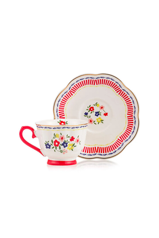 LCW HOME Karışık Çiçek Baskılı 2 Kişilik Porselen Kahve Fincan Takımı 90 Ml